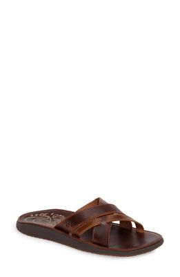 OluKai Paniolo Slide Sandal in Natural/Natural Leather