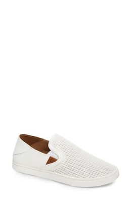 OluKai 'Pehuea' Slip-On Sneaker in Bright White Fabric