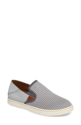 OluKai 'Pehuea' Slip-On Sneaker in Pale Grey Fabric