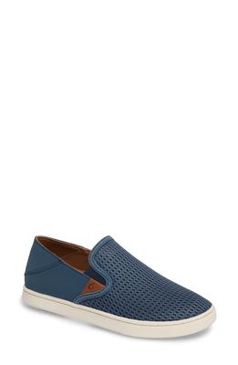 OluKai 'Pehuea' Slip-On Sneaker in Stormy Blue/Blue Fabric