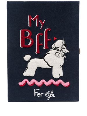 Olympia Le-Tan dog-embroidered clutch bag - Blue