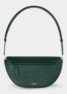 Olympia Small Alligator-Embossed Shoulder Bag