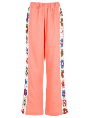 Olympiah crochet-stripe track trousers - Pink