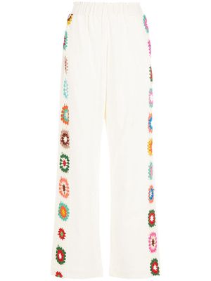 Olympiah crochet-stripe track trousers - White
