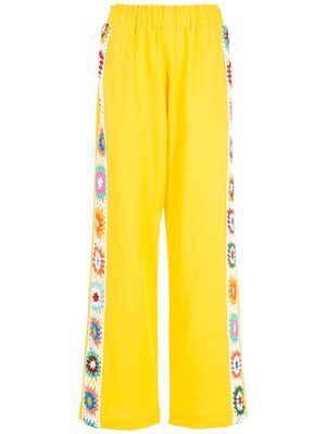 Olympiah crochet-stripe track trousers - Yellow