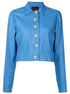 Olympiah cropped button-front jacket - Blue