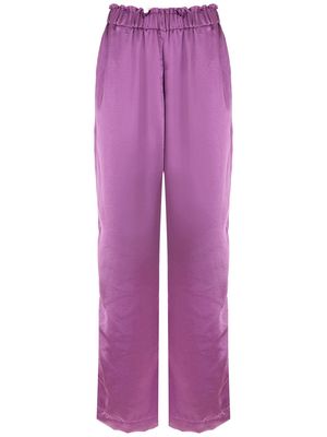 Olympiah elasticated wide-leg trousers - Purple