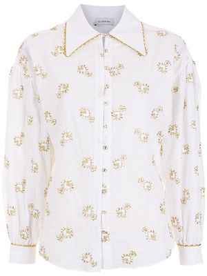 Olympiah embroidered cotton-blend shirt - White