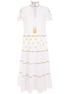Olympiah embroidered midi dress - White