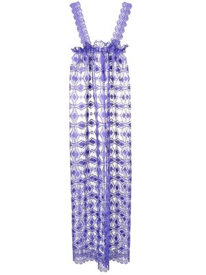 Olympiah floral lace-embroidered sleeveless dress - Blue