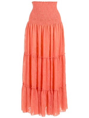 Olympiah high-waisted pleated maxi skirt - Orange