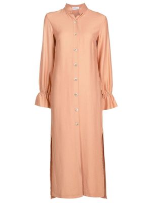 Olympiah long-sleeve maxi shirt dress - Brown