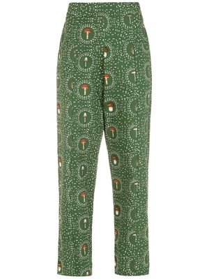 Olympiah mushroom-print trousers - Green