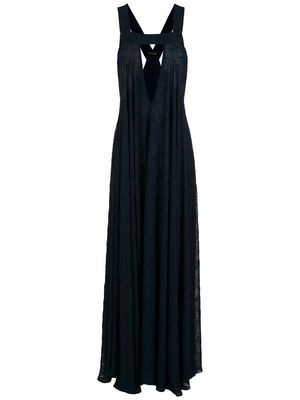 Olympiah plunging-V neck gown - Black