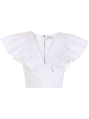 Olympiah ruffled-detail cropped blouse - White