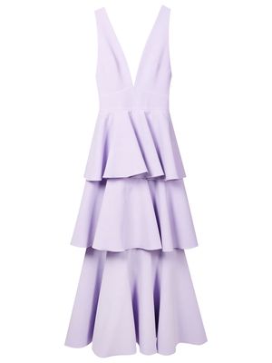 Olympiah ruffled sleeveless long dress - Purple
