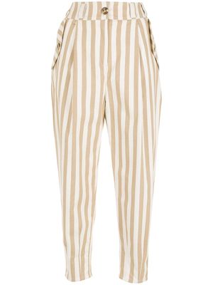 Olympiah stripe-print straight trousers - Neutrals