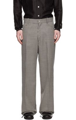 Omar Afridi Black & White Five-Pocket Trousers