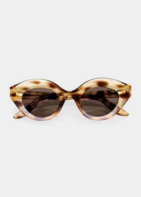Ombr&eacute; Havana Acetate Cat-Eye Sunglasses