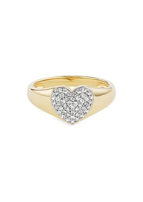 Ombre 18K Yellow Gold & .3 TCW Diamond Heart Ring