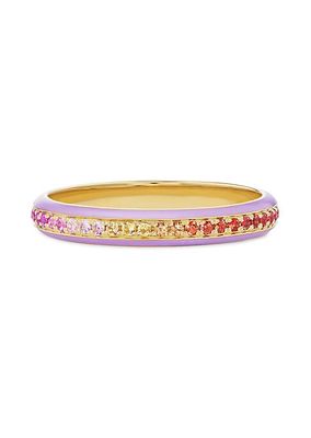 Ombré 18K Yellow Gold, Sapphire & Ruby Ring