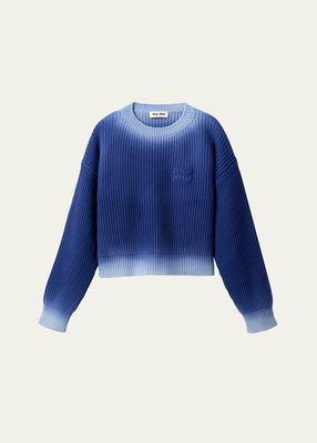 Ombre Oversized Ribbed Wool Sweater