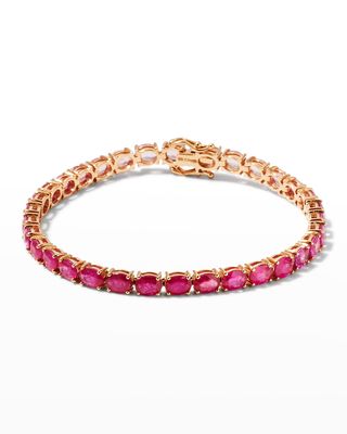 Ombre Pink Sapphire Tennis Bracelet with Sapphires