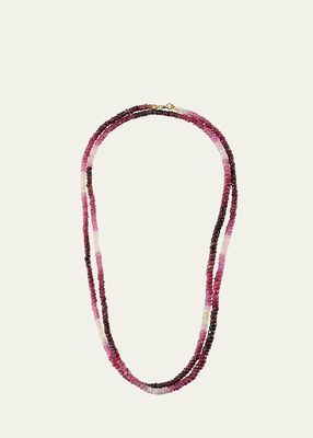 Ombre Ruby Sapphire Long Necklace