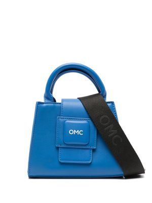 Omc logo-print faux-leather tote bag - Blue