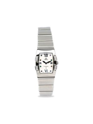 OMEGA 1990/2000s pre-owned mini Constellation Quadrella 17mm - White
