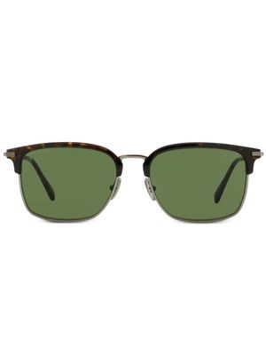 OMEGA EYEWEAR Browline square-frame sunglasses - Brown