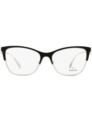 OMEGA EYEWEAR butterfly-frame glasses - Black