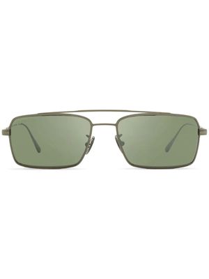 OMEGA EYEWEAR engraved-detail rectangle-frame sunglasses - Grey