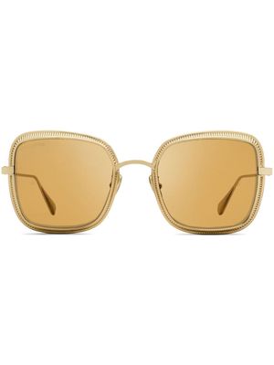 OMEGA EYEWEAR engraved square-frame sunglasses - Gold