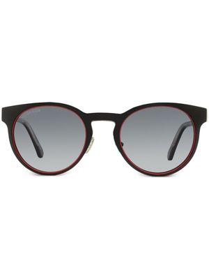 OMEGA EYEWEAR matte-finish round-frame sunglasses - Black