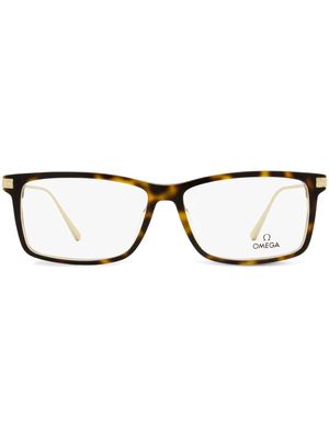 OMEGA EYEWEAR rectangle-frame glasses - Brown