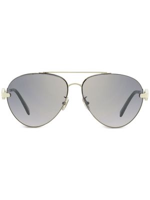 OMEGA EYEWEAR sculpted-arm navigator-frame sunglasses - Silver