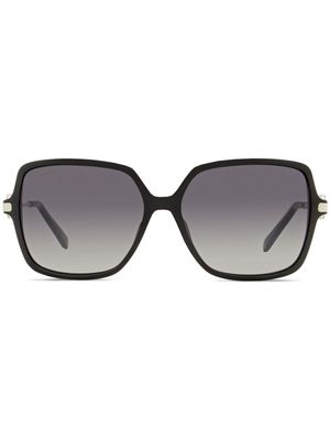 OMEGA EYEWEAR sculpted-arm square-frame sunglasses - Black