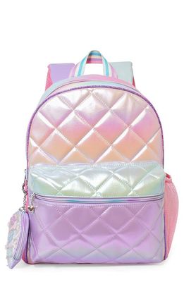 OMG Accessories Kids' Colorblock Quilted Backpack in Flamingo