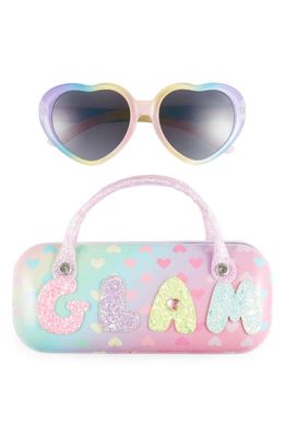 OMG Accessories Kids' Glam Heart Sunglasses & Case Set in Lavender