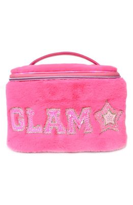 OMG Accessories Kids' Glam Star Plush Faux Fur Train Case in Flamingo