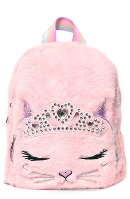OMG Accessories Kids' Miss Bella Tiara Plush Faux Fur Backpack in Pink