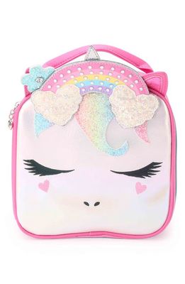 OMG Accessories Kids' Miss Gwen Glitter Lunch Bag in Flamingo