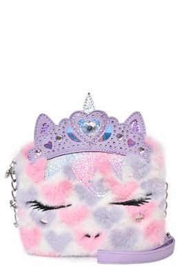 OMG Accessories Kids' Miss Gwen Heart Plush Faux Fur Crossbody Bag in Orchid