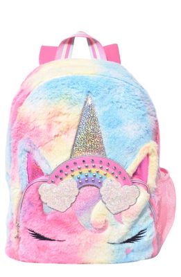 OMG Accessories Kids' Miss Gwen Plush Faux Fur Backpack in Flamingo