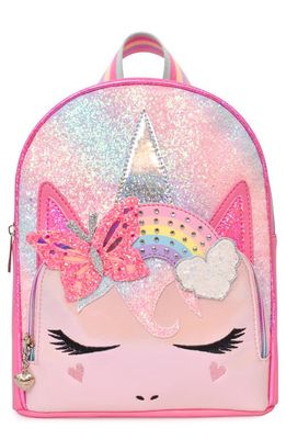 OMG Accessories Kids' Miss Gwen Unicorn Ombré Glitter Backpack in Flamingo