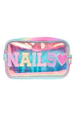 OMG Accessories Kids' Nails Glitter Pouch in Light Blue