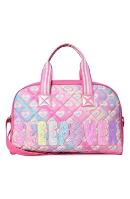 OMG Accessories Kids' Sleepover Quilted Duffle Bag in Flamingo