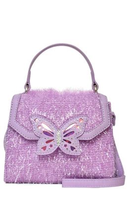 OMG Accessories Kids' Tinsel Butterfly Top Handle Crossbody Bag in Orchid