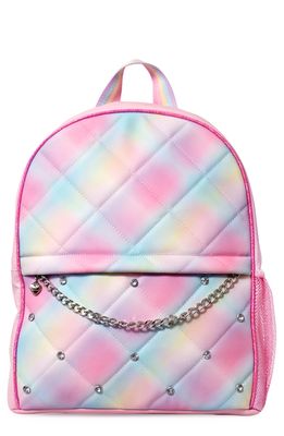 OMG Accessories Quilted Large Backpack in Cotton Candy